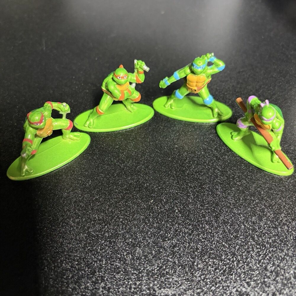 TMNT Jada Nano Metalfigs 4 Figure Lot Raphael Leo Don Mike Ninja Turtles Toy